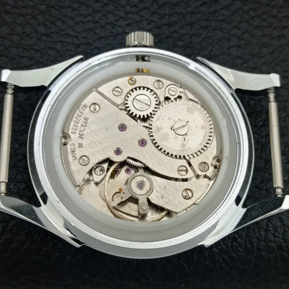 Vintage 1988 Disney Roamer Manual Mens Silver Watch W/Nato Strap & Mickey accent